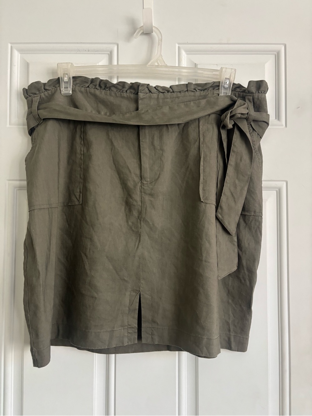 NWT INC International Concepts Olive Paperbag Waist Utility Skirt, Size XL
